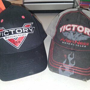 Victory Motorcycle Baseball Cap Lot of 2 Arlen Ness